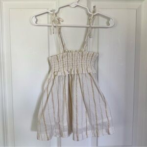 Cat & Jack Ivory and Gold Glitter Striped Tank Top - Size XS 4t/5t